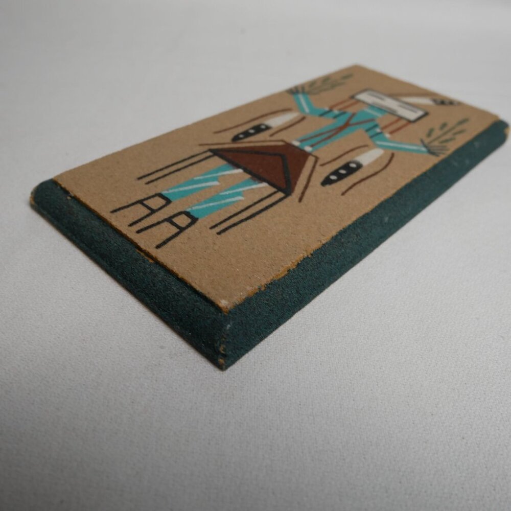 Navajo Sand Painting Yei Female Native American 8”x4” Signed By The Artist - Picture 11 of 11